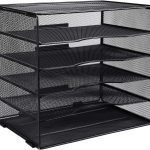EasyPAG Desk Organizers and Accessories 5 Slot Desktop File Organizer Letter Sorter Literature Paper Tray | Screws Free Design,Black